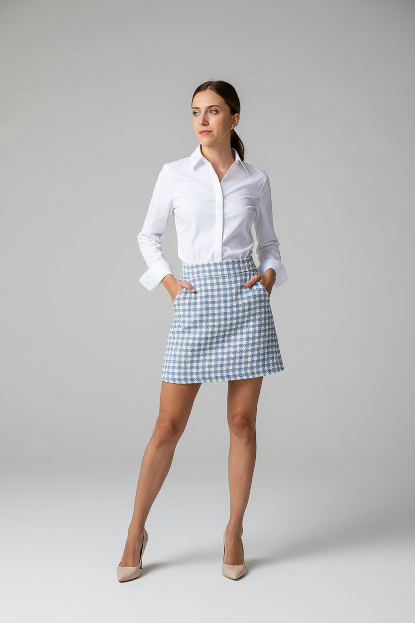 Falda azul con blanca