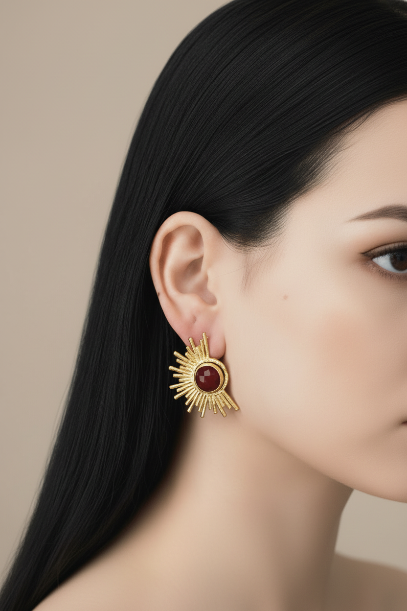 Pendientes medió sol vino