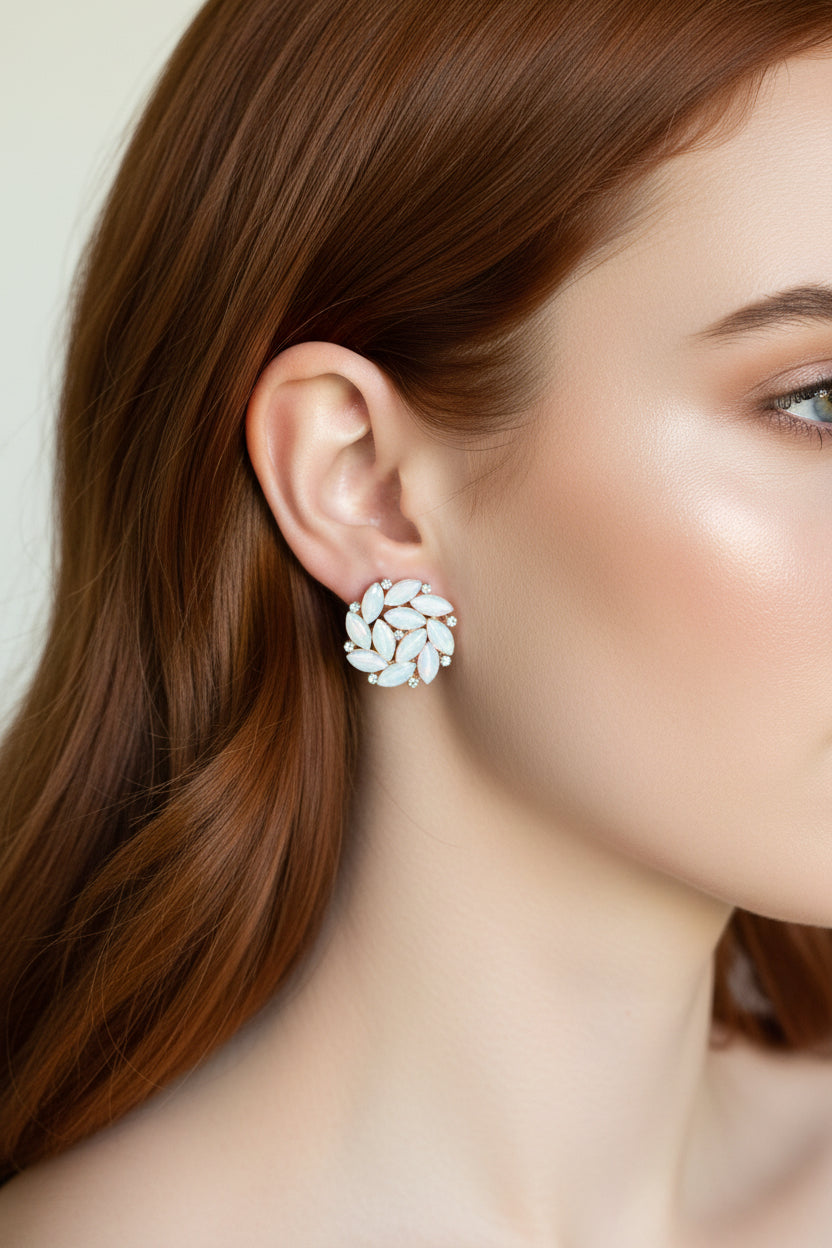 Pendientes flor redonda