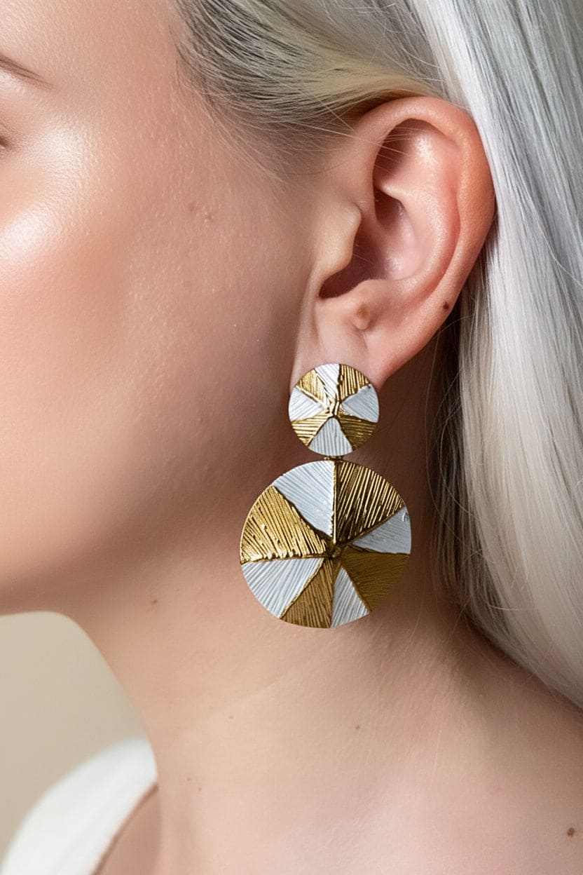 Pendientes doble círculo
