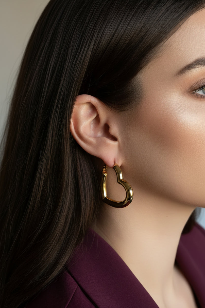 Pendientes medianos corazón