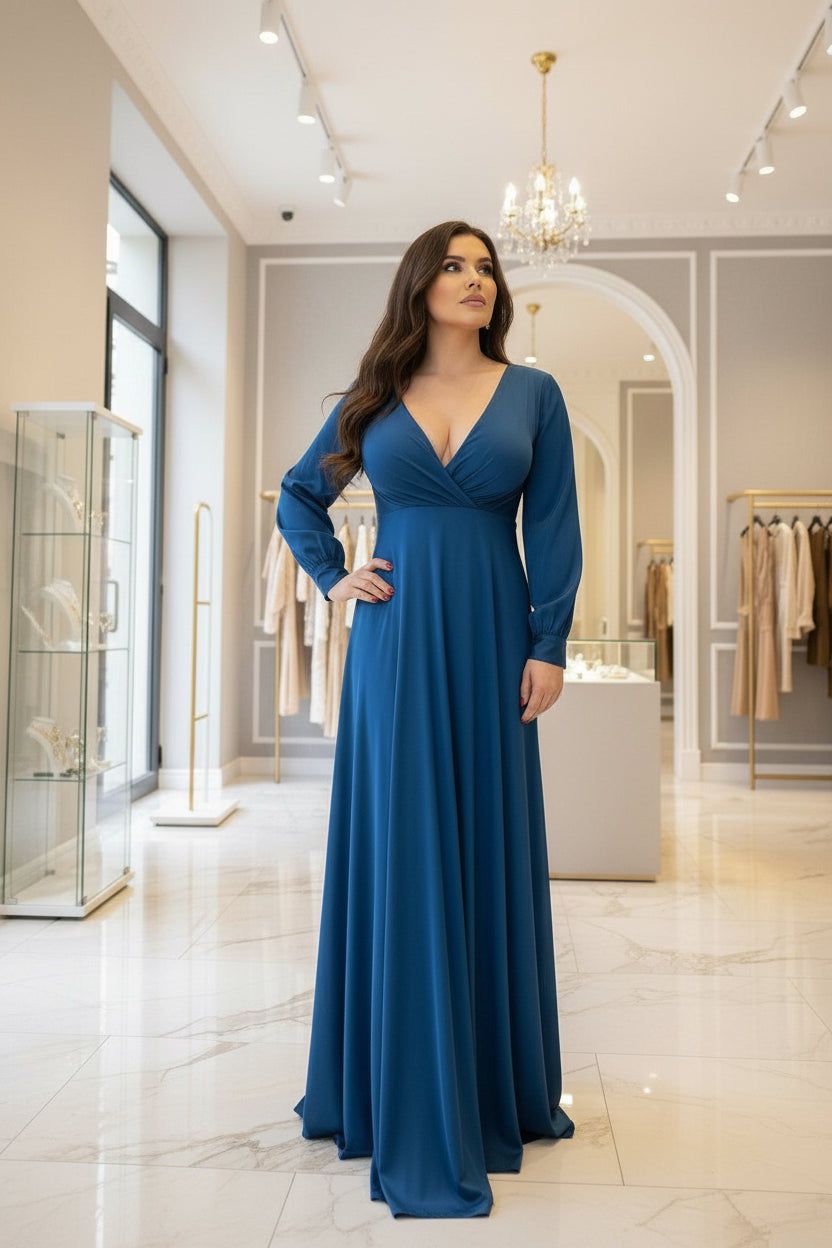 Vestido turquesa largo