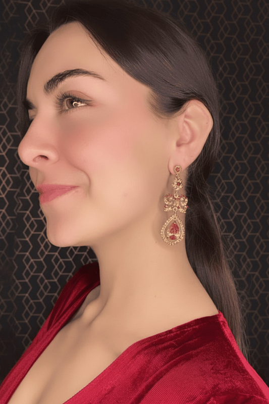 Pendiente dorados y marron