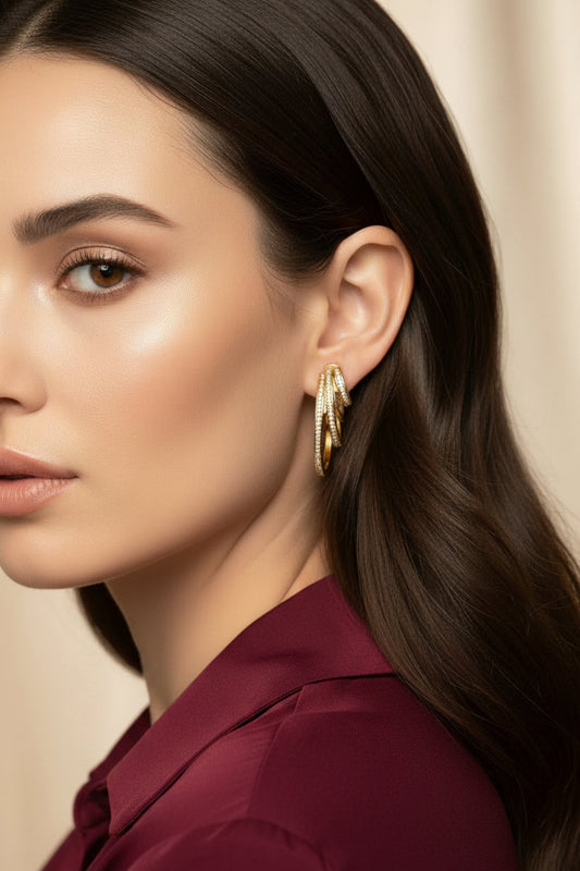 Pendientes aros triple