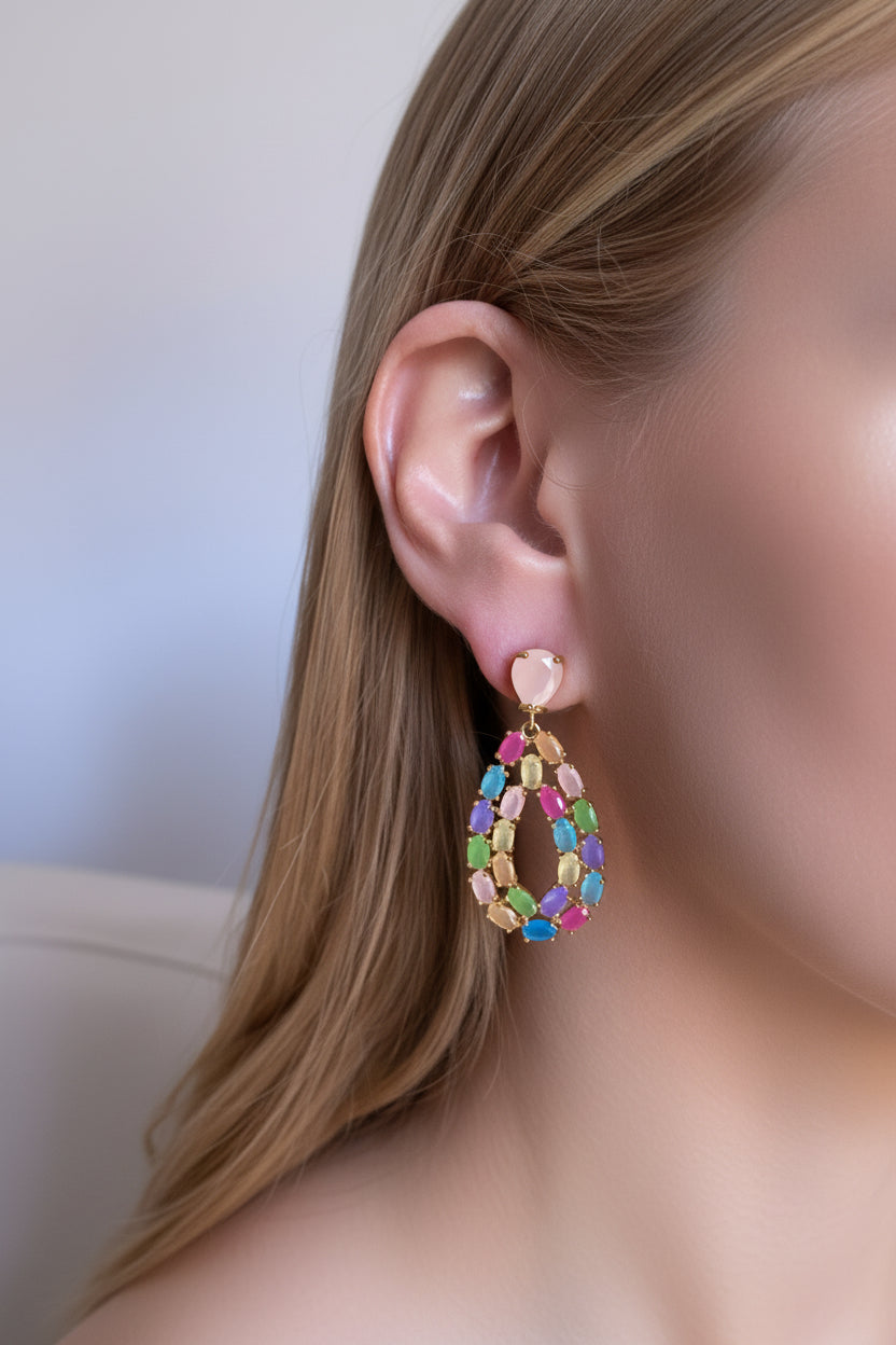 Pendientes gota de colores