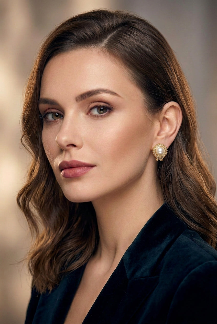 Pendientes brillos y perla