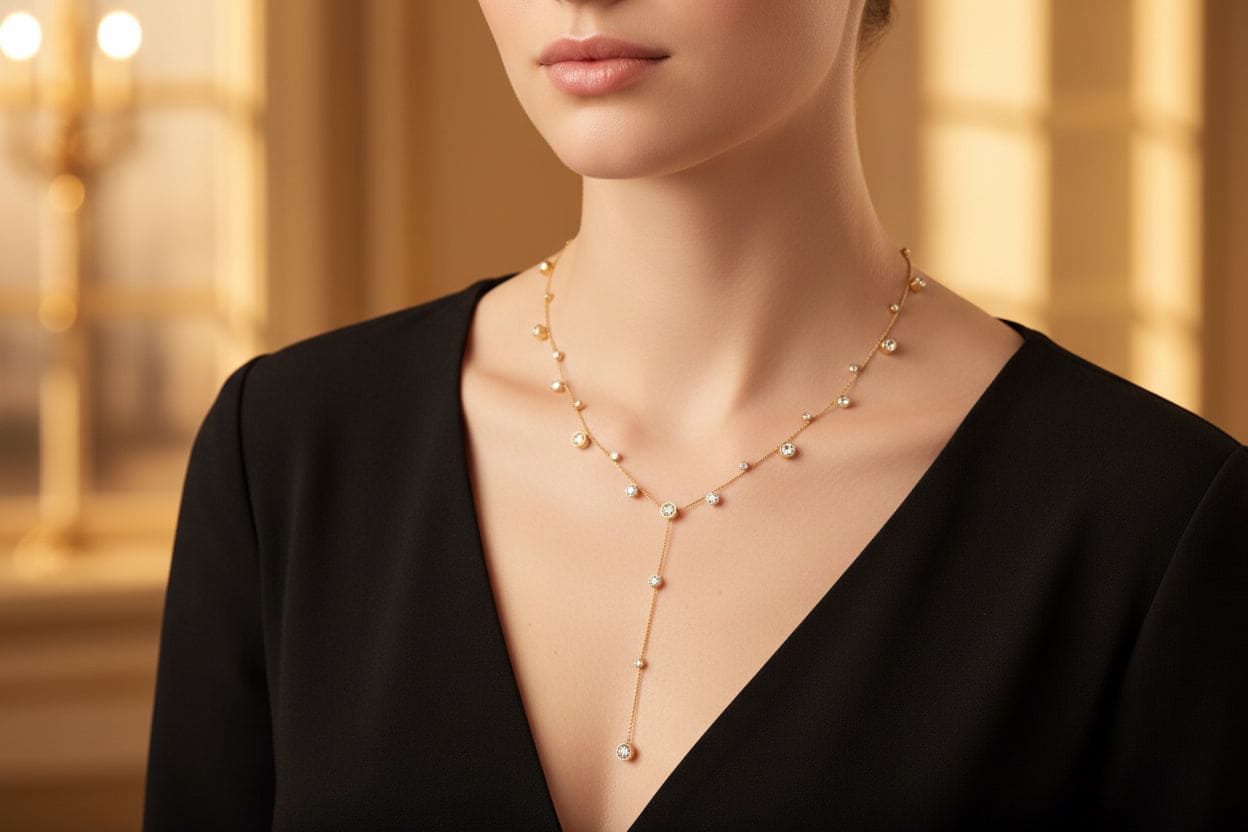 Collar Y con circonitas