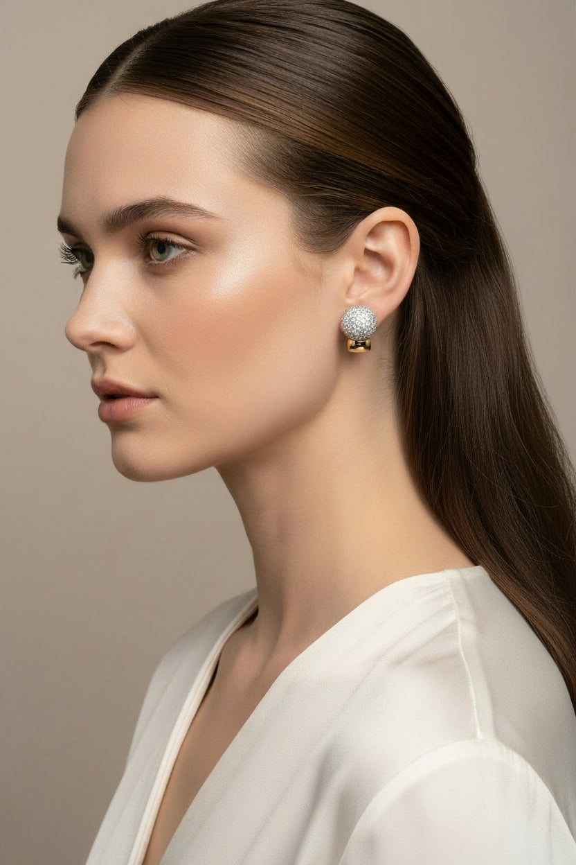 Pendientes redondos y rectángulo