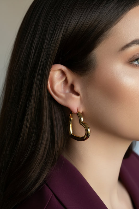 Pendientes medianos corazón