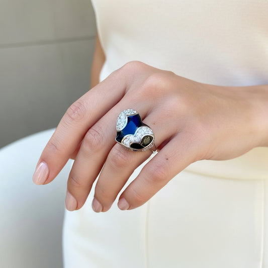 Anillo negro corazón